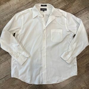 Croft & Barrow Men’s White Non-Iron Button Down Shirt 17.5 36 Cotton